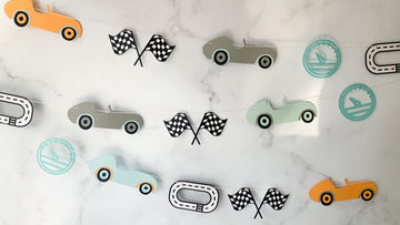 Pinfliers Car / Race Car Theme Birthday Party Paper Bunting|Garland, Backdrop Decoration